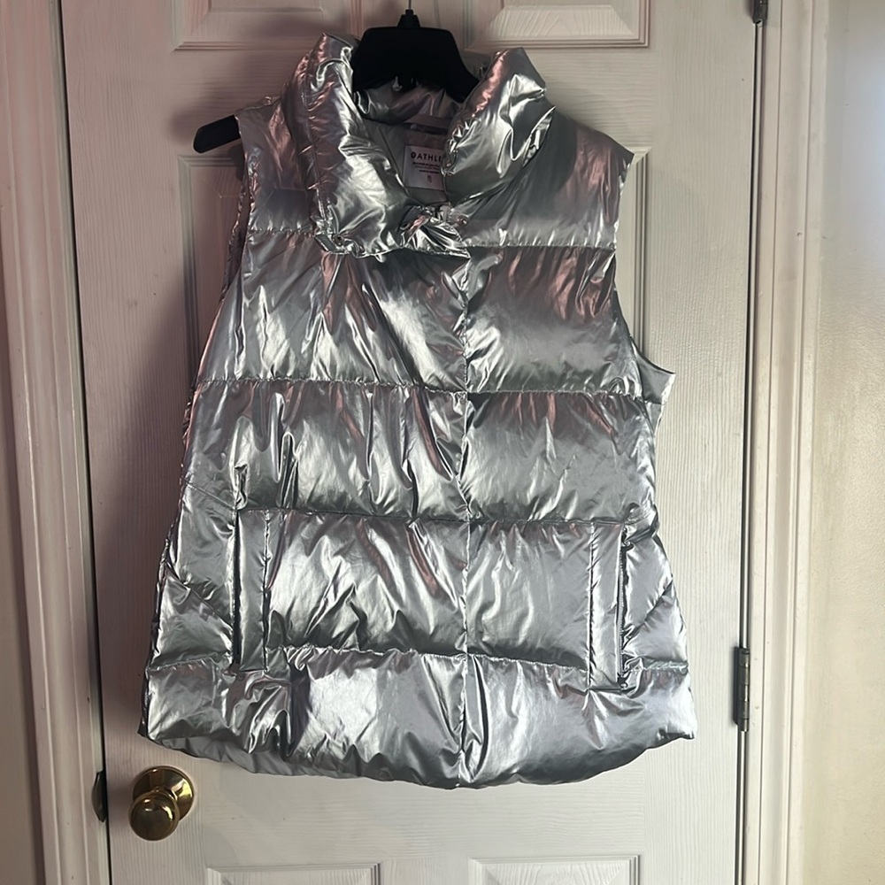 Athleta Women’s Vest Silver Metallic- Size XL